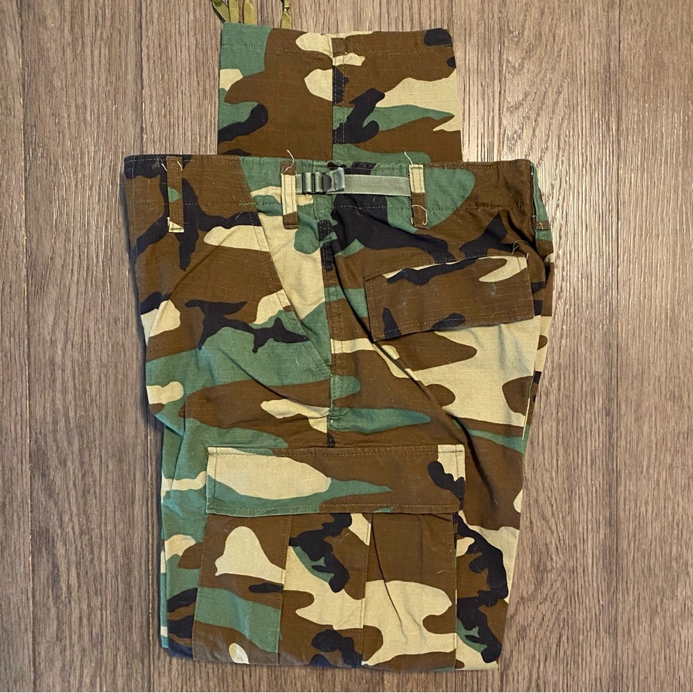 Try Spec woodland camo bdu pants!  100% cotton.